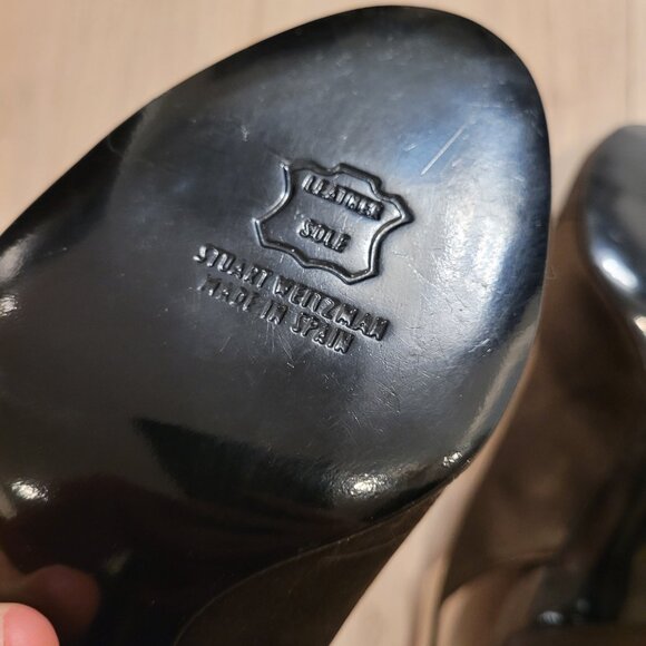 STUART WEITZMAN | Satin Slingback Open Toe Heels | Sz. 7.5 - Picture 8 of 10